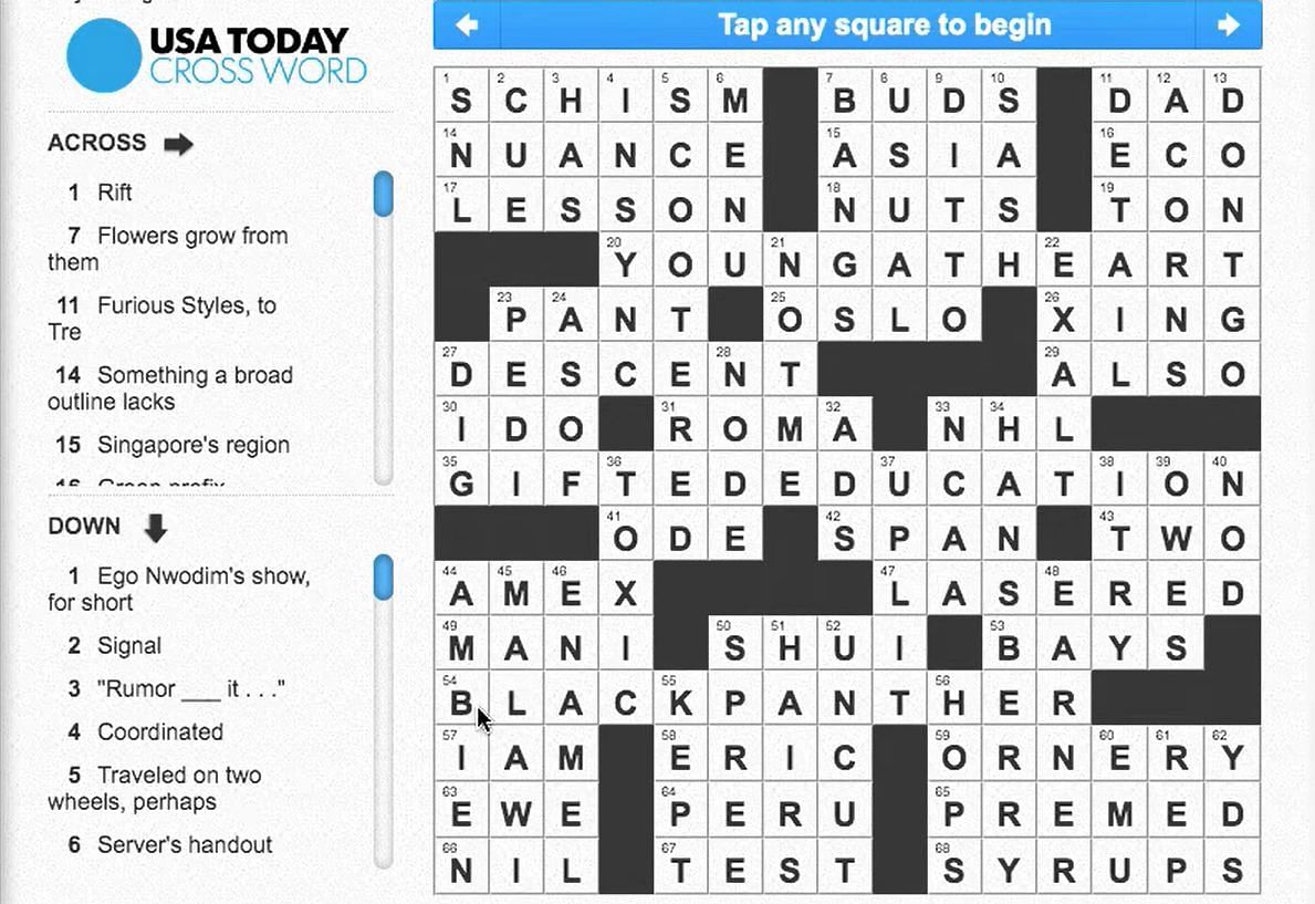 USA Today Crossword