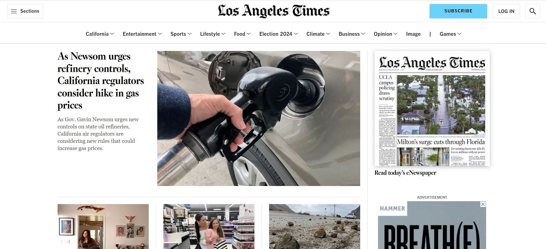 LA Times Home Page